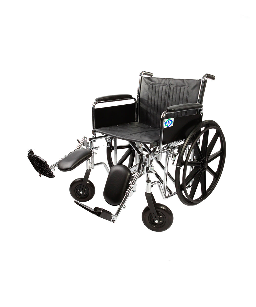 Heavy Duty wheelchair K7 with 20", 22 , 24 Full Arm Detachble  Padded ELR