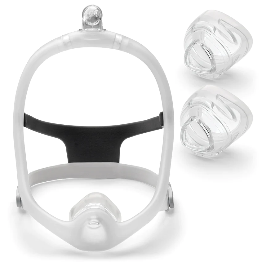 DreamWisp nasal mask with medium connector fitpak configurations