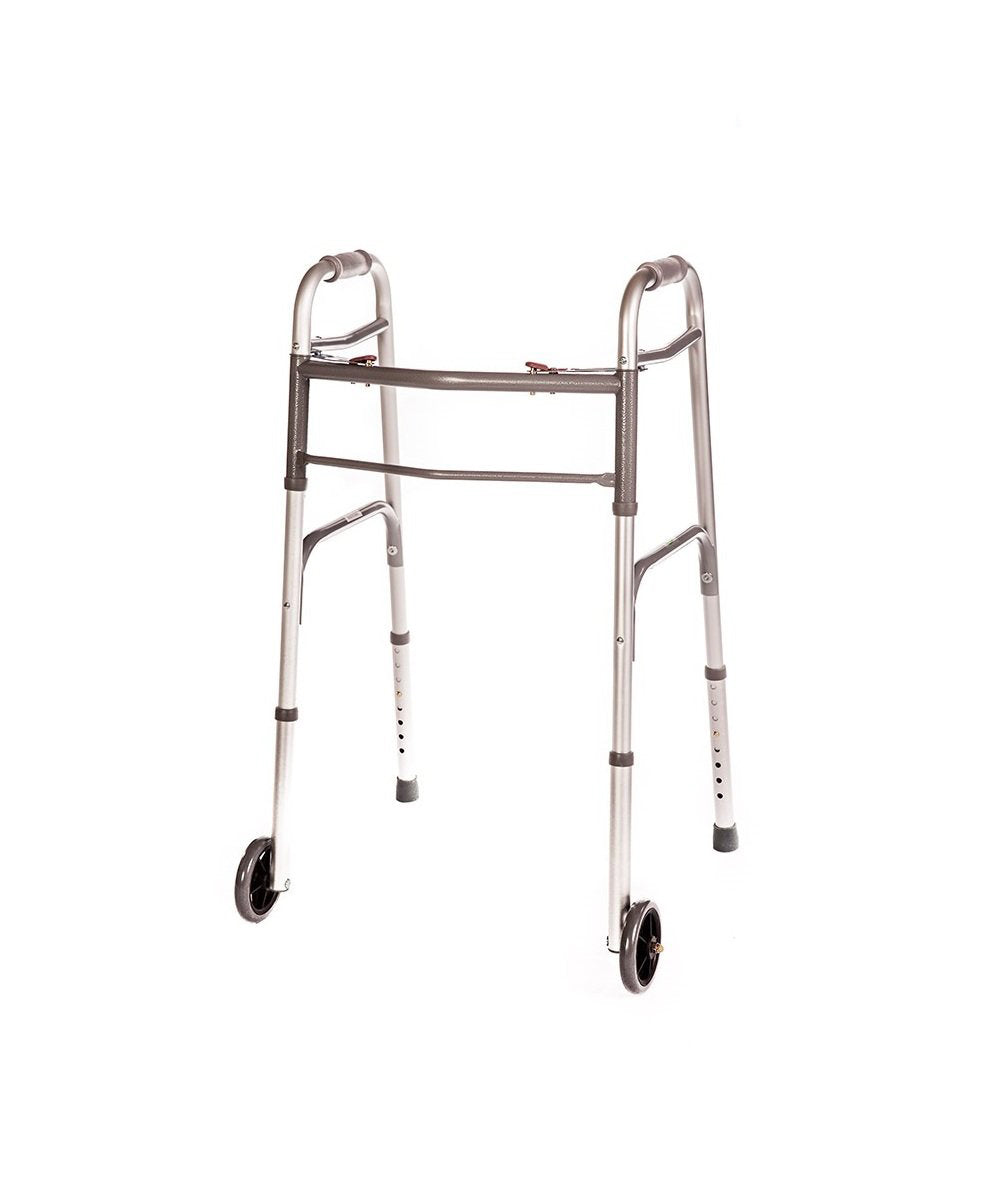 Walker Folding Two Button With 5" Wheels